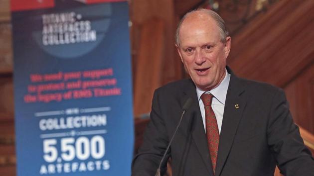Dr Robert Ballard, who discovered the wreck of Titanic in 1985, speaks at Titanic Belfast, Northern Ireland, July 24, 2018.(AP Photo) Dr Robert Ballard, who discovered the wreck of Titanic in 1985, speaks at Titanic Belfast, Northern Ireland, July 24, 2018.(AP Photo)