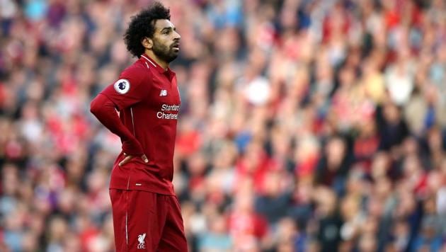 Mohamed Salah of Liverpool looks on during the Premier League match between Liverpool FC and Brighton & Hove Albion at Anfield on August 25, 2018 in Liverpool, United Kingdom.(Getty Images)