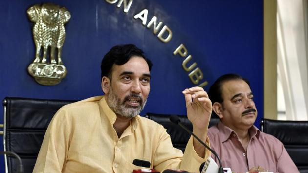 Fiel photo of Delhi ‘s development minister labour minister Gopal Rai (L). (HT File Photo) Fiel photo of Delhi ‘s development minister labour minister Gopal Rai (L). (HT File Photo)