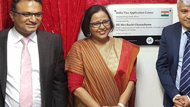 Ruchi Ghanshyam's appointment as the next Indian high commissioner to the United Kingdom was announced by the external affairs ministry in New Delhi this week.(Twitter/India in Jo’burg)