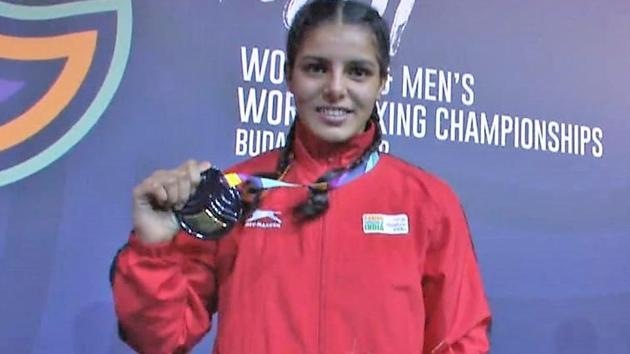 India’s Shakshi defeated Nikolina Cacic of Croatia to bag her successive gold medal in the featherweight category India’s Shakshi defeated Nikolina Cacic of Croatia to bag her successive gold medal in the featherweight category