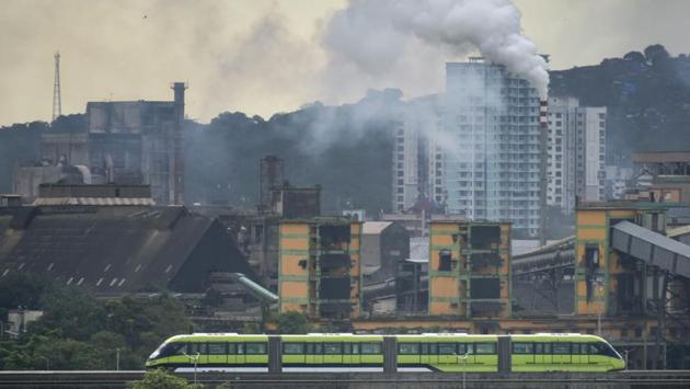 The monorail seen during a trial run as it resumes operation after being shut down due to a fire in November 2017, at Wadala in Mumbai, Maharashtra. (Kunal Patil / HT Photo) The monorail seen during a trial run as it resumes operation after being shut down due to a fire in November 2017, at Wadala in Mumbai, Maharashtra. (Kunal Patil / HT Photo)