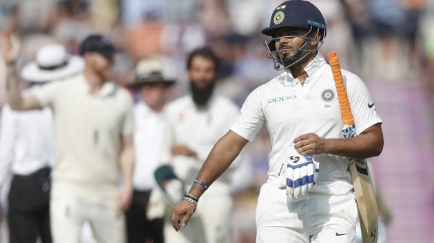 India wicketkeeper Rishabh Pant walks off the pitch after being given out lbw off the bowling of England's Moeen Ali. (AP)