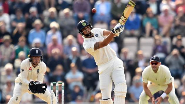Ishant Sharma bats during the second day of the fourth Test cricket match between England and India. (AFP)