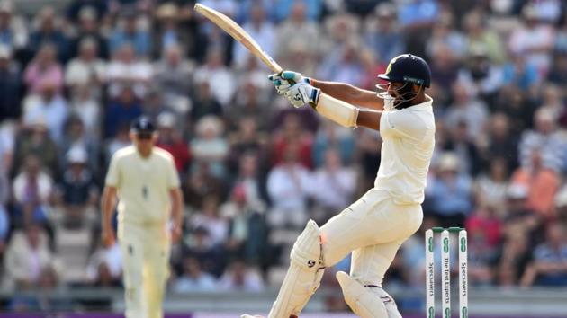 Cheteshwar Pujara bats during the second day of the fourth Test cricket match between England and India. (AFP)