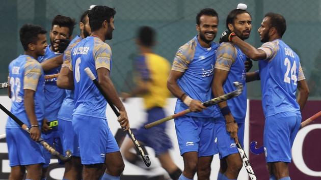 India took the lead in the match against Pakistan in third minute through Akashdeep Singh.(AP)