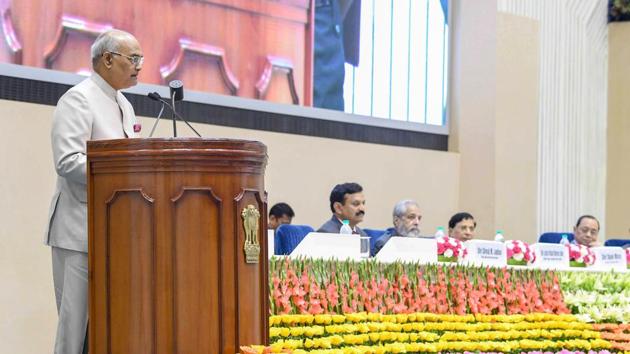 President Ram Nath Kovind addresses during a national conference on 'Technology, Training and Infrastructure: Keys to Speedy Justice' & ' The Changing face of Legal Education in India' organised by Supreme Court Advocates-On-Record Association in New Delhi on September 1. (PTI Photo) President Ram Nath Kovind addresses during a national conference on 'Technology, Training and Infrastructure: Keys to Speedy Justice' & ' The Changing face of Legal Education in India' organised by Supreme Court Advocates-On-Record Association in New Delhi on September 1. (PTI Photo)