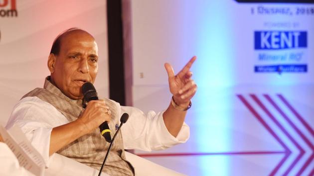 Union Home Minister Rajnath Singh at the Hindustan Shikhar Samagam, in an inteactive session at Indira Gandhi Pratishan in Lucknow, India, on Saturday, September 1, 2018. (Subhankar Chakraborty/HT PHOTO) Union Home Minister Rajnath Singh at the Hindustan Shikhar Samagam, in an inteactive session at Indira Gandhi Pratishan in Lucknow, India, on Saturday, September 1, 2018. (Subhankar Chakraborty/HT PHOTO)