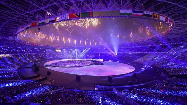 A view of the stadium during the closing ceremony of the Asian Games 2018.(PTI)