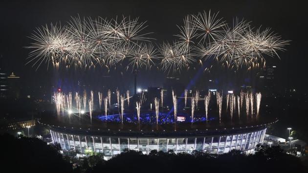 Fireworks illuminate the night sky. (REUTERS)