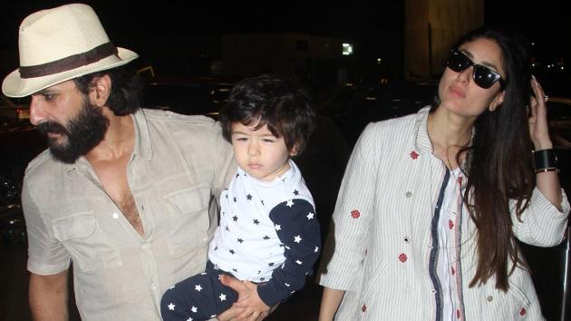 Taimur looks sleepy as he accompanies Kareena Kapoor, Saif Ali Khan to ...