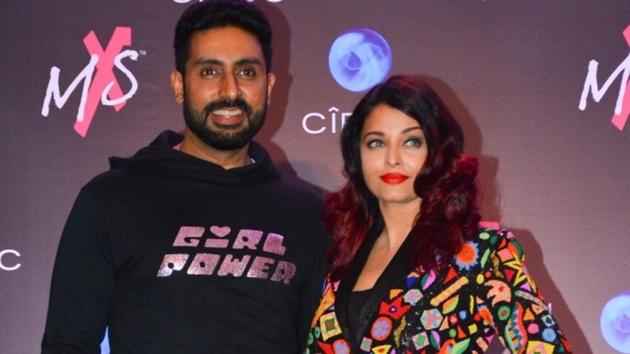 Actors Abhishek Bachchan and Aishwarya Rai Bachchan at the launch of Shweta Bachchan Nanda's fashion label 'MxS' in association with designer Monisha Jaising, in Mumbai.(IANS)