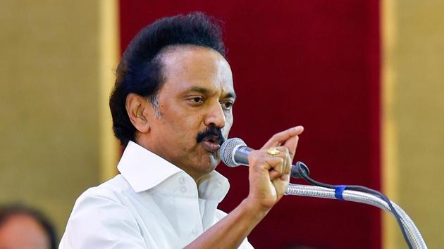 DMK president M K Stalin addresses party workers during a General Council Meeting at Anna Arivalayam in Chennai. (PTI Photo) DMK president M K Stalin addresses party workers during a General Council Meeting at Anna Arivalayam in Chennai. (PTI Photo)