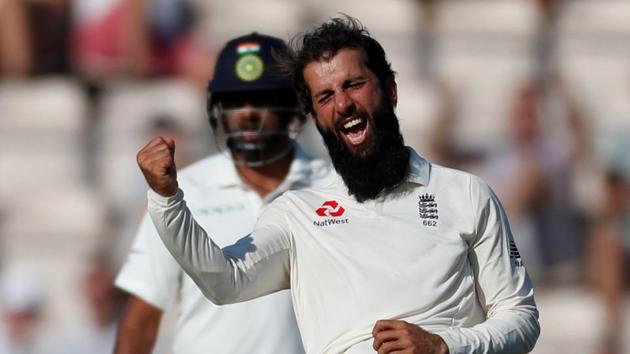 Cricket - England v India - Fourth Test - Ageas Bowl, West End, Britain - September 2, 2018 England's Moeen Ali celebrates taking the wicket of India's Ajinkya Rahane Action Images via Reuters/Paul Childs (REUTERS) Cricket - England v India - Fourth Test - Ageas Bowl, West End, Britain - September 2, 2018 England's Moeen Ali celebrates taking the wicket of India's Ajinkya Rahane Action Images via Reuters/Paul Childs (REUTERS)