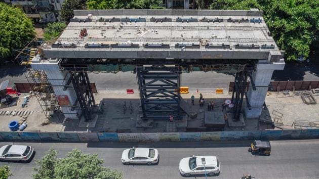 According to the proposed four floor space index around the metro corridors, it is expected that Maha-Metro would erect a 40 storey multilevel commercial building adjacent to the metro station, which will help generate more revenue(HT FILE PHOTO)