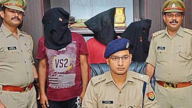 The three allegedly targeted journalist Mudit Gaur on the night of August 22 in Raj Nagar. (SAKIB ALI/HT PHOTO) The three allegedly targeted journalist Mudit Gaur on the night of August 22 in Raj Nagar. (SAKIB ALI/HT PHOTO)