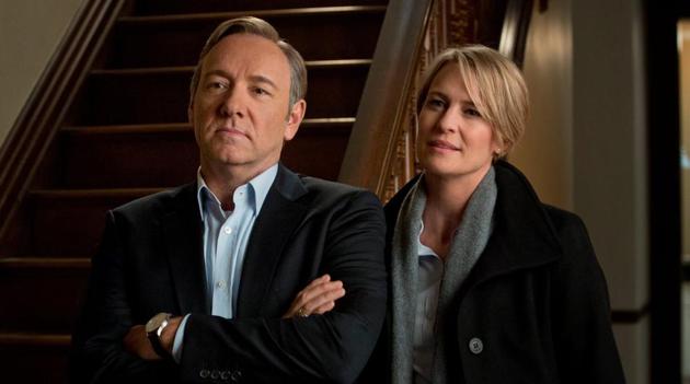 Robin Wright worked with Kevin Spacey on the show House of Cards. Robin Wright worked with Kevin Spacey on the show House of Cards.