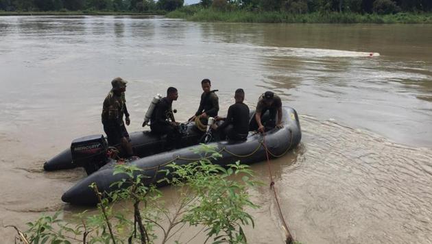 A team of divers of the Indian Army commenced search early morning on September 3.(Defence Spokesperson, Kohima) A team of divers of the Indian Army commenced search early morning on September 3.(Defence Spokesperson, Kohima)