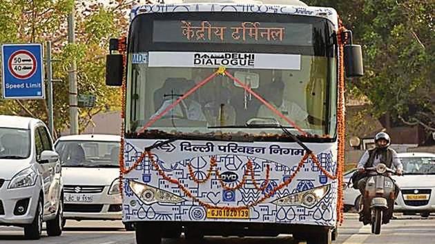 In March, one bus was launched for trial and was returned after three months of plying on Delhi roads (HT FILE PHOTO) In March, one bus was launched for trial and was returned after three months of plying on Delhi roads (HT FILE PHOTO)
