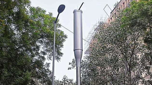 New Delhi has 21 such sensors on smart poles, installed over the last two months. (HT FILE PHOTO) New Delhi has 21 such sensors on smart poles, installed over the last two months. (HT FILE PHOTO)