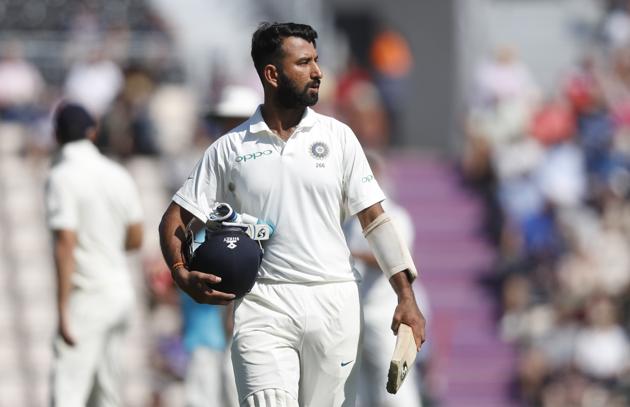 Pujara could not do much either and he was the third wicket to fall (AP) Pujara could not do much either and he was the third wicket to fall (AP)