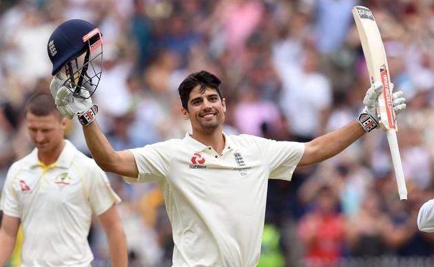 England's Alastair Cook celebrates after scoring his double century against Australia. (AFP) England's Alastair Cook celebrates after scoring his double century against Australia. (AFP)