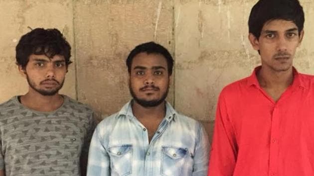 Three members of the 'Kranti' gang were arrested by crime branch of Gurugram Police on Saturday, September 1, 2018. (HT Photo) Three members of the 'Kranti' gang were arrested by crime branch of Gurugram Police on Saturday, September 1, 2018. (HT Photo)
