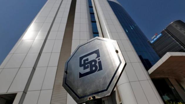 The logo of the Securities and Exchange Board of India (SEBI) is pictured on the premises of its headquarters in Mumbai.(Reuters)