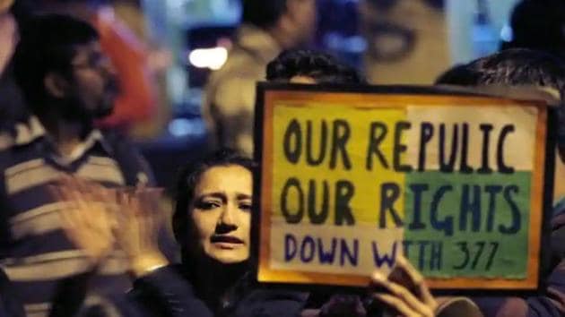 LGBT rights activists participate in a march in New Delhi.(HT File Photo)