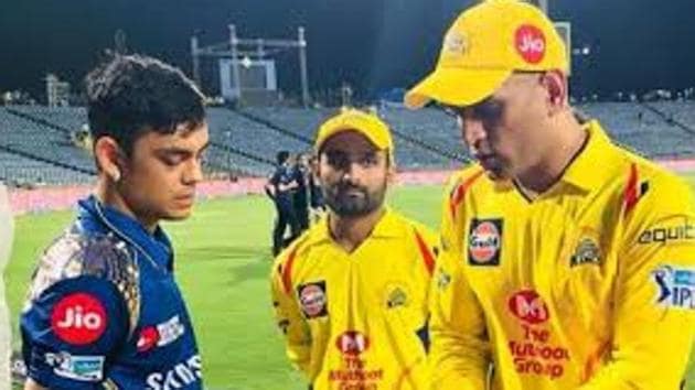 A file photo of MS Dhoni interacting with Ishan Kishan (L) during the Indian Premier League.(Instagram)