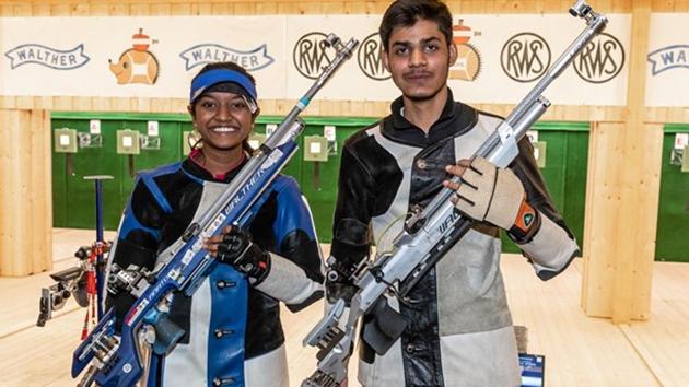 Divyansh Singh Panwar and Shreya Agarwal won bronze in the ISSF World Championships in Changwon. (Twitter) Divyansh Singh Panwar and Shreya Agarwal won bronze in the ISSF World Championships in Changwon. (Twitter)