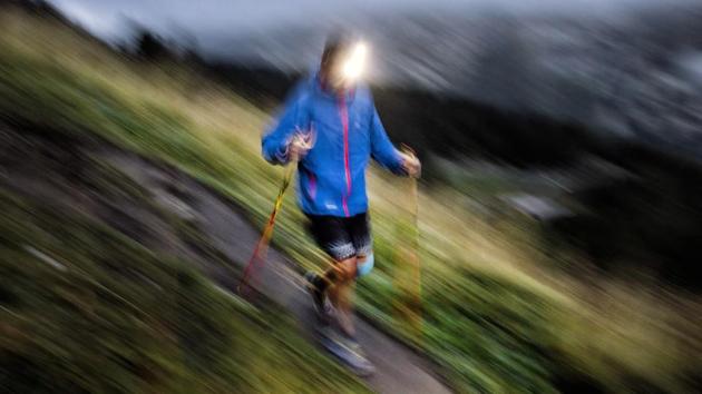 A competitor runs as near Chamonix, French Alps. In 2016 and 2017, 42% and 34% of runners did not finish the UTMB race. (Laurent Cipriani / AP) A competitor runs as near Chamonix, French Alps. In 2016 and 2017, 42% and 34% of runners did not finish the UTMB race. (Laurent Cipriani / AP)