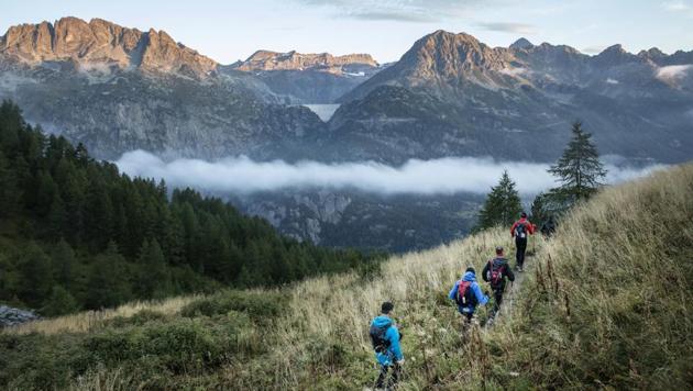 Set up in a breathtaking setting in the heart of the Mont Blanc massif, the Ultra-Trail of Mont-Blanc (UTMB) is a 170-kilometer race with a total vertical gain of 10,000 meters, regarded by many as the world's most difficult ultra-endurance event. (Laurent Cipriani / AP) Set up in a breathtaking setting in the heart of the Mont Blanc massif, the Ultra-Trail of Mont-Blanc (UTMB) is a 170-kilometer race with a total vertical gain of 10,000 meters, regarded by many as the world's most difficult ultra-endurance event. (Laurent Cipriani / AP)