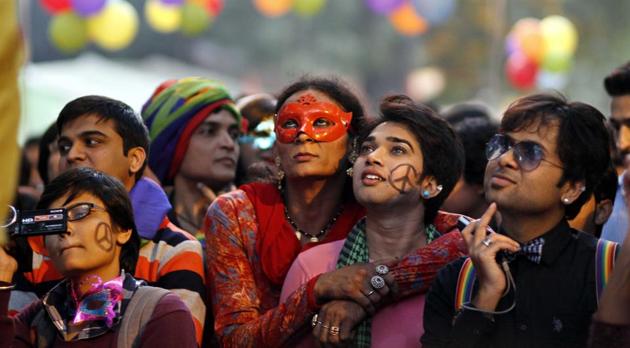 Members and supporters of the LGBT community at a Gay Pride Parade in New Delhi.(HT/File Photo)