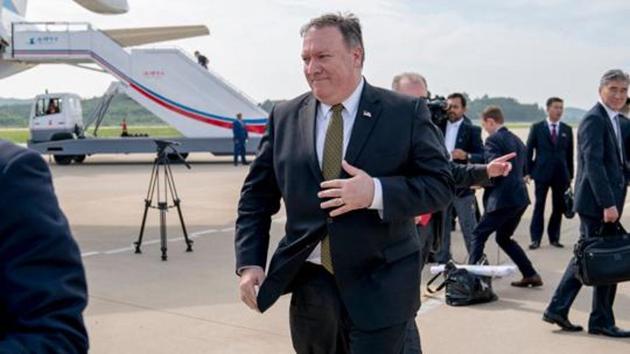 US Secretary of State Mike Pompeo (C) prepares to board his plane at Sunan International Airport in Pyongyang on July 7, 2018.(AFP File Photo)
