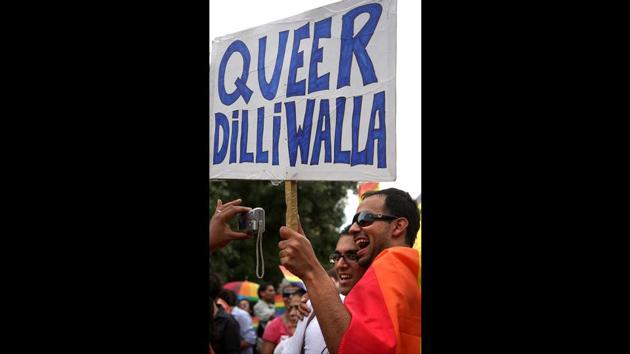 People participate in the Delhi’s first Queer Pride March in 2008. While ABVA’s petiton was dismissed in 2001, Naz Foundation filed the first major case against Section 377 in December 2001. The case was dismissed by the Delhi High Court in 2004. (Jasjeet Plaha / HT Archive)