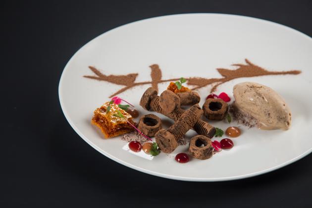 Vikramjit Roy of POH (Progressive Oriental House) has created a cuisine that is truly imaginative, literally turning Asian food into an art form. Look at this Nuts & Bolts Coffee Ice-Cream with Guava Reduction.