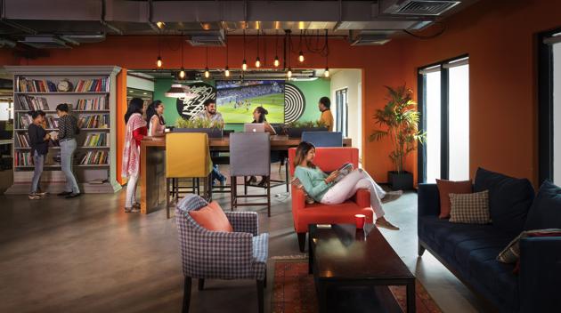 The Hive facility at the VR mall in Bengaluru has a laidback vibe, bright decor and provides an integrated work ecosystem where you can eat, watch a football match and shop in the same building.