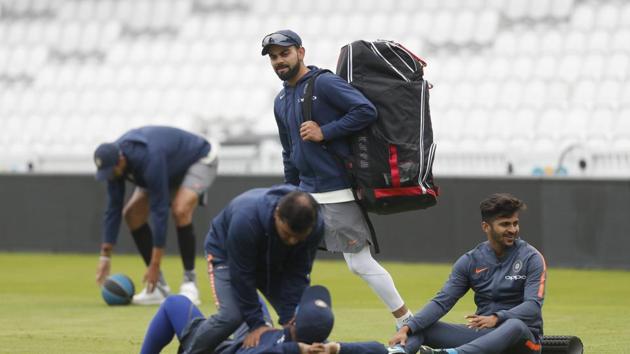 Indian players train at the Oval cricket ground ahead of the fifth Test starting on Friday.(AP)