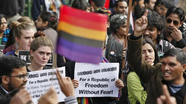The Supreme Court’s overturning of the lower court verdict was criticized around the world and in India, marked by a ‘Global Day of Rage’ on December 15, 2013. Review petitions against the ruling by Naz Foundation, the Union government, and others the following year were quashed, and the court in 2016 referred a curative plea to a five-judge Bench. (Raj K Raj / HT Archive)