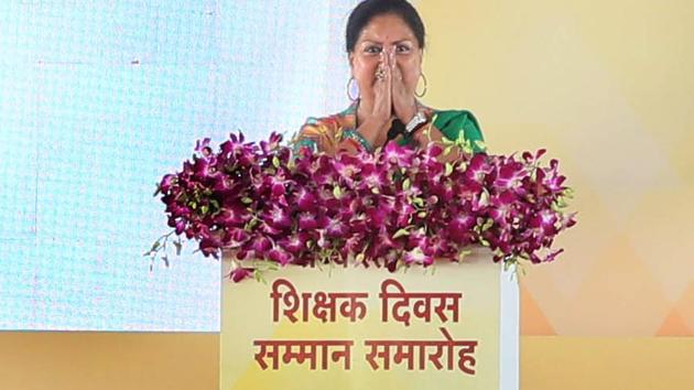 Differences between Vasundhara Raje and Amit Shah had delayed appointment of a new BJP state unit president by nearly three months. (Himanshu Vyas/HT Photo) Differences between Vasundhara Raje and Amit Shah had delayed appointment of a new BJP state unit president by nearly three months. (Himanshu Vyas/HT Photo)
