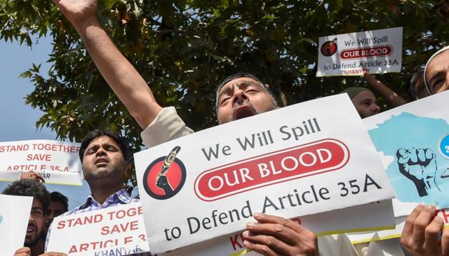 Municipal and panchayat polls are scheduled to start in Jammu and Kashmir on October 1 and conclude in the first week of November under the shadow of the row over Article 35A. (PTI/File Photo) Municipal and panchayat polls are scheduled to start in Jammu and Kashmir on October 1 and conclude in the first week of November under the shadow of the row over Article 35A. (PTI/File Photo)