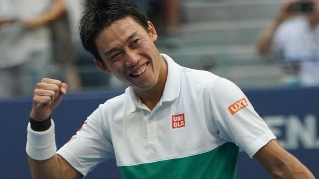 Kei Nishikori of Japan celebrates his victory over Marin Cilic of Croatia during their US Open encounter.(AFP) Kei Nishikori of Japan celebrates his victory over Marin Cilic of Croatia during their US Open encounter.(AFP)