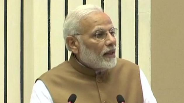 Prime Minister Narendra Modi speaks at the Global Mobility Summit ‘MOVE’, in New Delhi.(ANI Photo) Prime Minister Narendra Modi speaks at the Global Mobility Summit ‘MOVE’, in New Delhi.(ANI Photo)