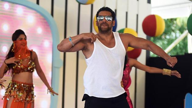 Bollywood actor Salman Khan performs during the launch event of season 12 of the television reality show Bigg Boss.(AFP)