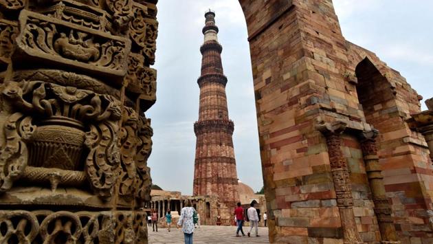 A general view of Qutub Minar, the tallest minaret in the world made up of bricks at Mehrauli in New Delhi. (Amal KS / HT Photo) A general view of Qutub Minar, the tallest minaret in the world made up of bricks at Mehrauli in New Delhi. (Amal KS / HT Photo)