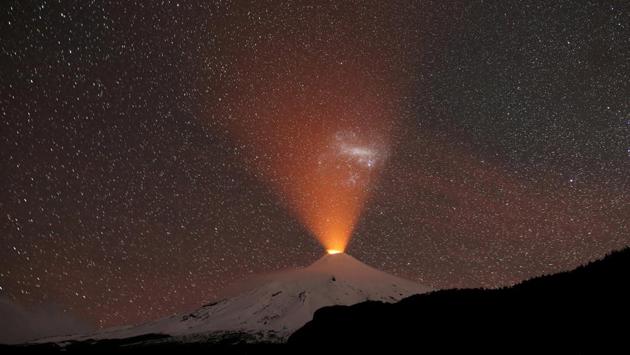 The Villarrica Volcano is seen at night from Pucon town, Chile. (Cristobal Saavedra Escobar / REUTERS) The Villarrica Volcano is seen at night from Pucon town, Chile. (Cristobal Saavedra Escobar / REUTERS)