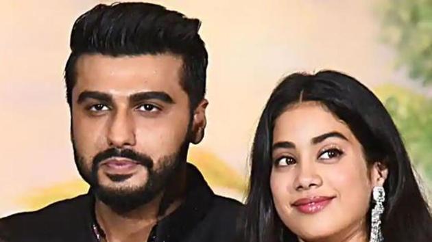 Arjun Kapoor with Janhvi Kapoor at their cousin Sonam Kapoor’s wedding earlier this year.(AFP)