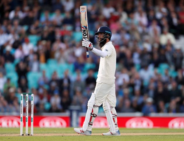 Moeen Ali was lucky, but he battled on to bring up a half-century (REUTERS) 