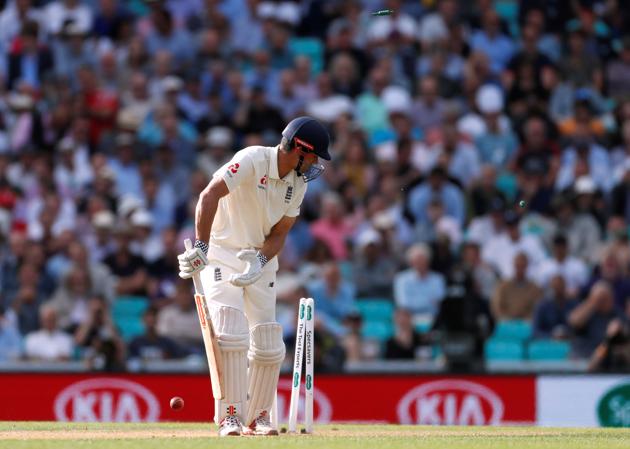 However, Jasprit Bumrah got the better of Cook when he knocked him over after tea (REUTERS) 